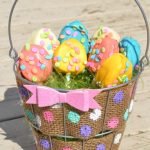 polka dot burlap wire easter basket