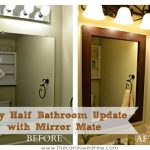 half bathroom makeover from the cards we drew using mirrormate frames and giveaway