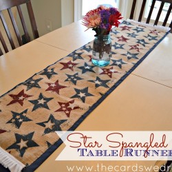 Star Spangled Burlap Table Runner from The Cards We Drew