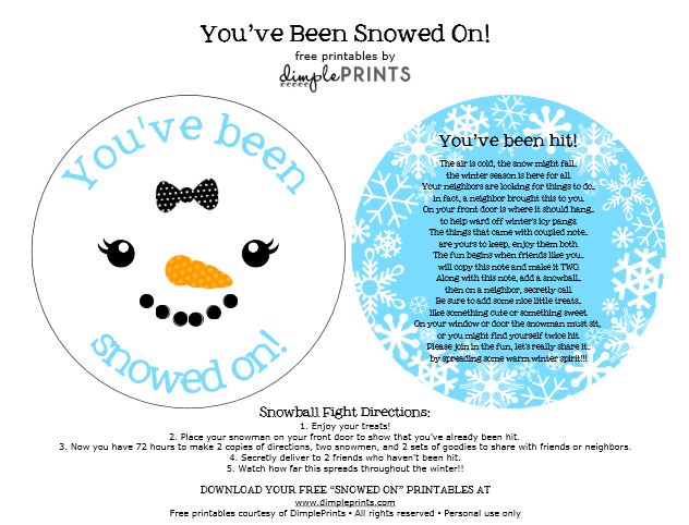 You've Been Snowed on Free Prints Girl Snowman