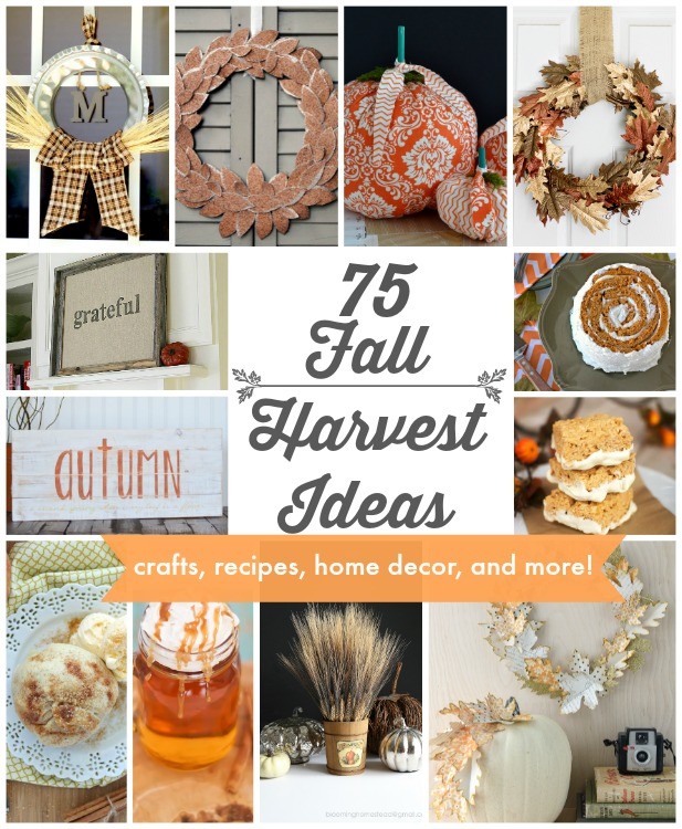 See and make 75 Fall Harvest Ideas from 75 creative bloggers! From crafts, to recipes, to home decor and more...we have you covered for Fall inspiration!