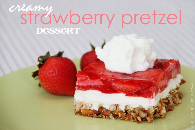 creamy strawberry pretzel dessert