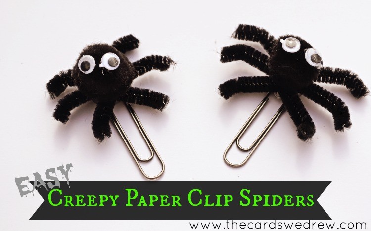 Easy Creepy Paper Clip Spiders