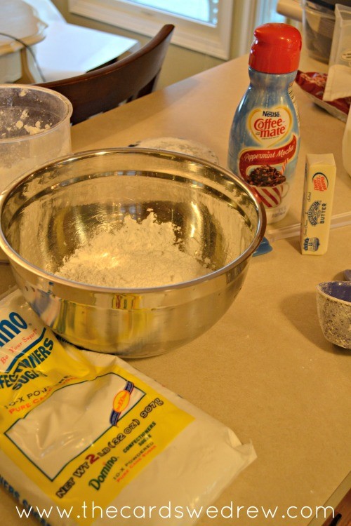make your icing using confectioners sugar, butter, creamer, and milk