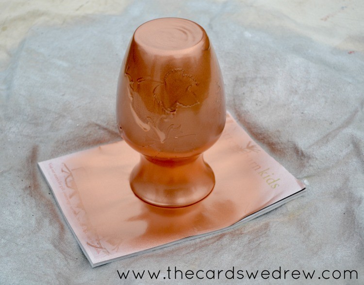 spray paint your vase with copper paint