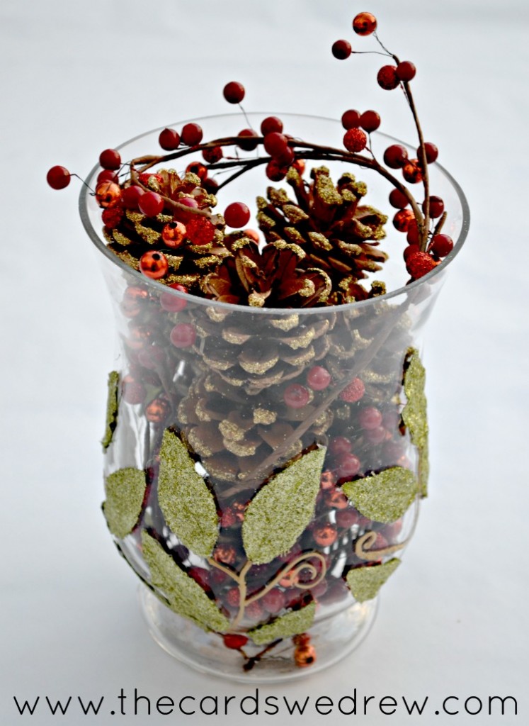 Easy Leaf Christmas Vase with Filler from The Cards We Drew