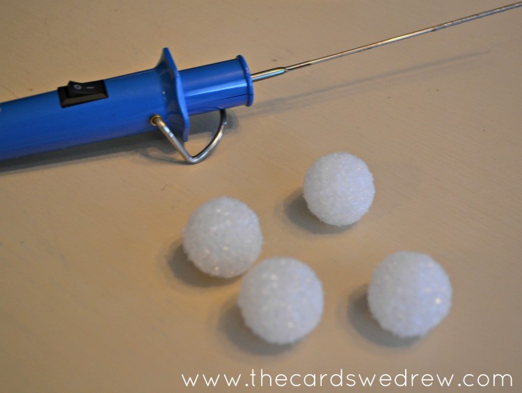 Use Styrofoam cutter to cut balls