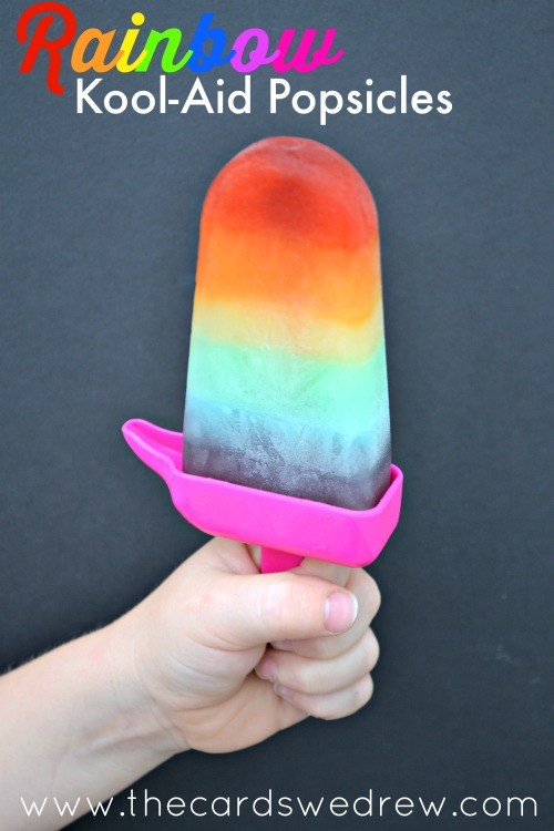 Rainbow Kool-Aid Popsicles from The Cards We Drew