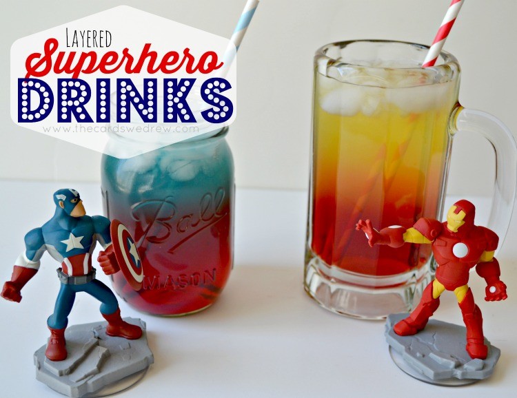 Layered Superhero Drinks from The Cards We Drew #InfinityHeroes #CollectiveBias #shop