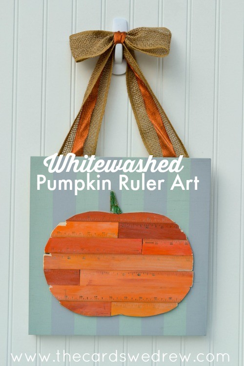 whitewashed pumpkin ruler art