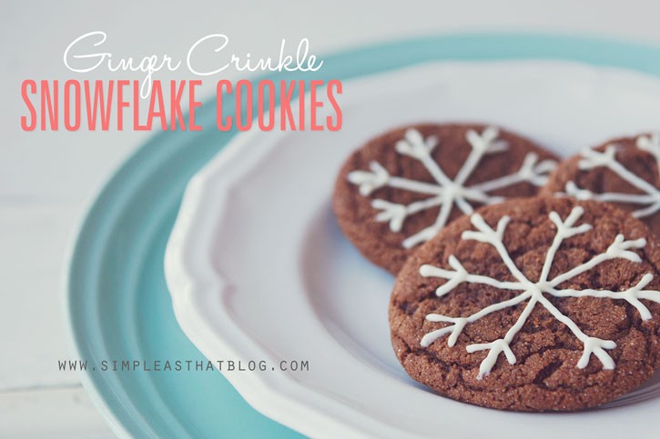 ginger crinkle snowflake cookies