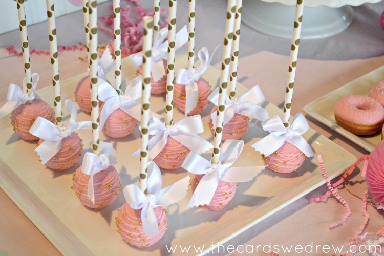 pink and gold cake pops
