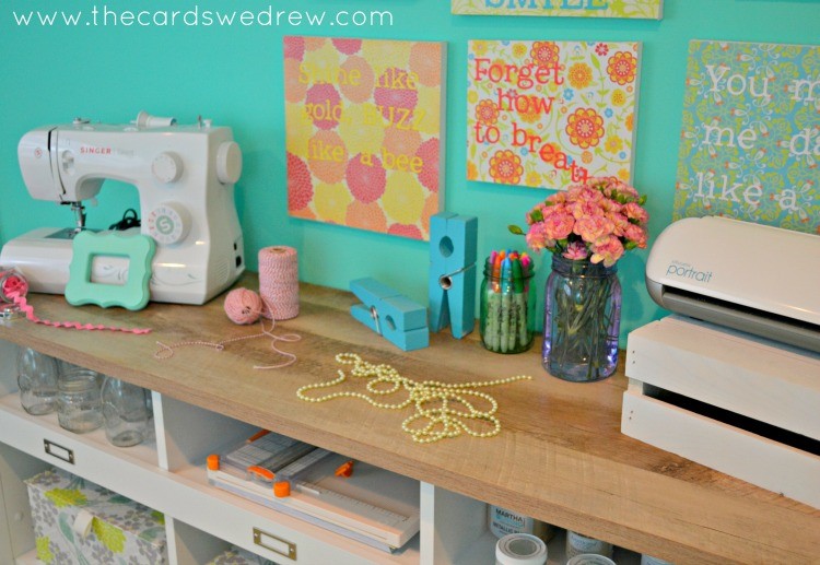 bright and colorful craft room storage