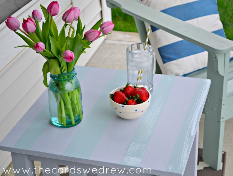 chalk paint striped table