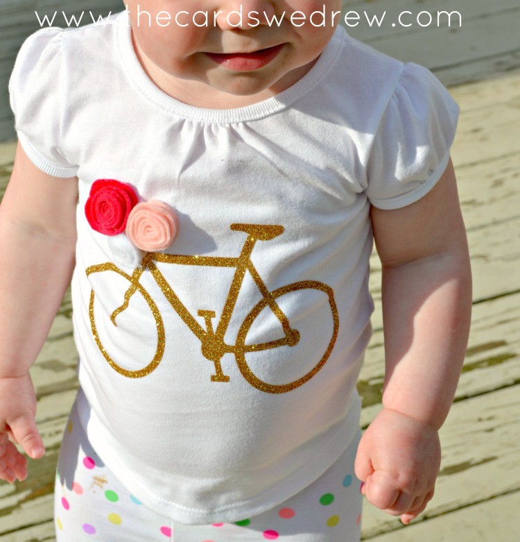 gold bike girl's shirt