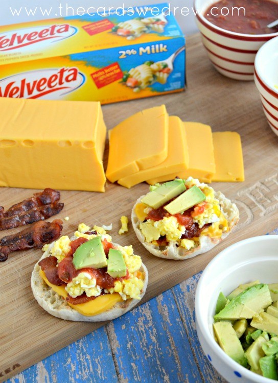 mexican breakfast pizzas with Velveeta