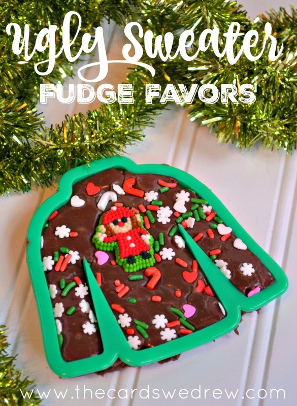 Ugly Sweater Fudge Favors from The Cards We Drew