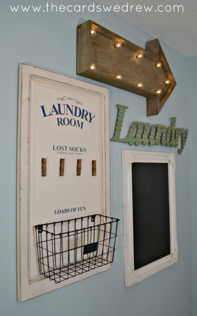 laundry room gallery wall
