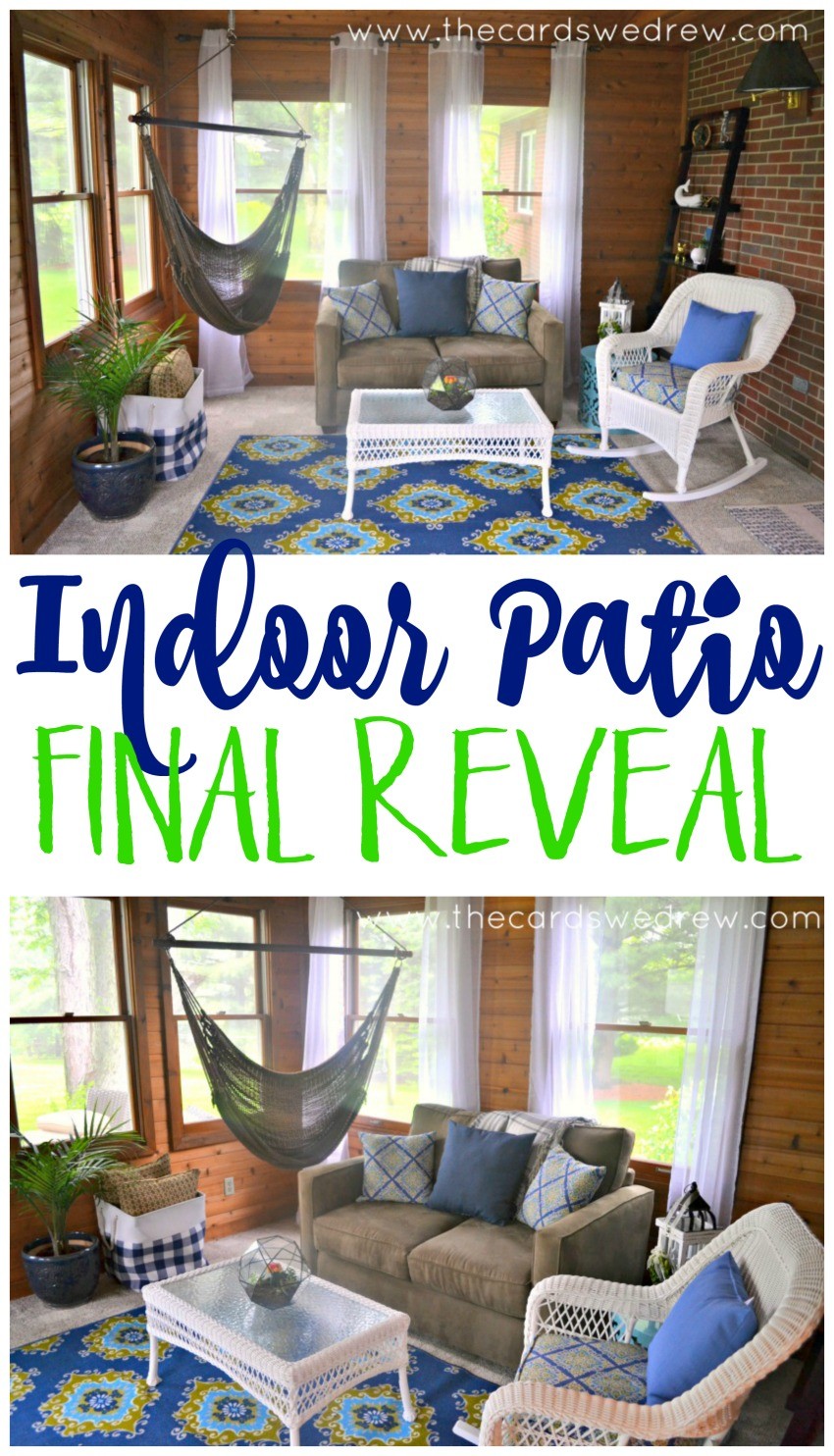 Indoor Patio Makeover from The Cards We Drew #AtHomeFinds #ad