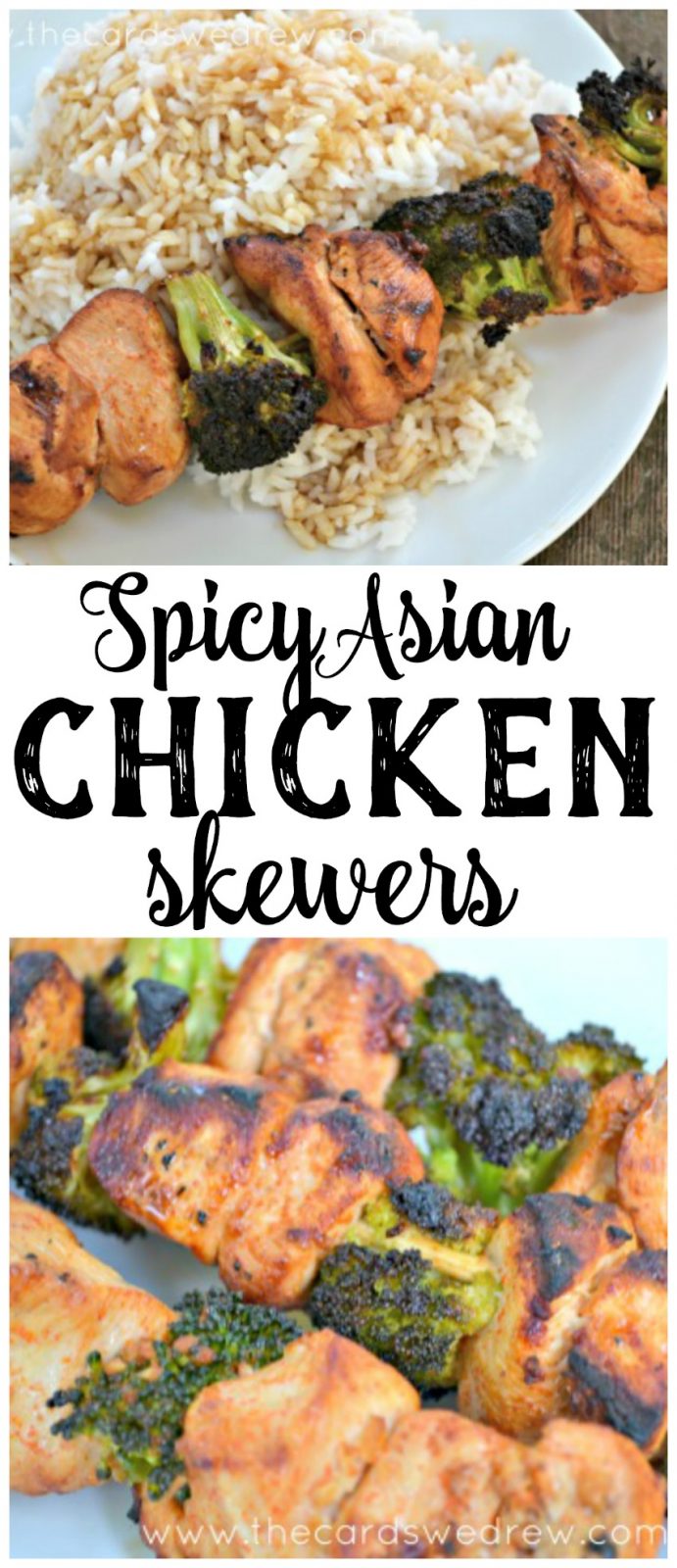 Spicy Asian Chicken Skewers with Broccoli 1