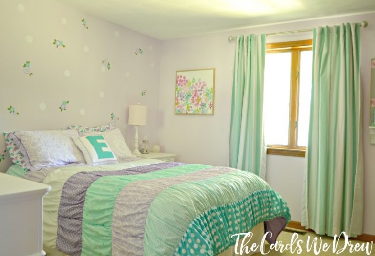 Teal and Lilac Girl’s Bedroom Reveal