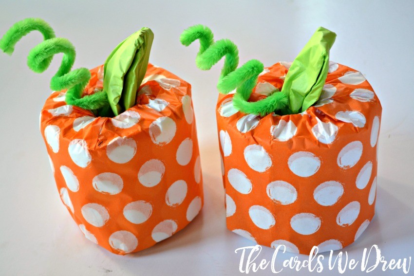 toilet paper pumpkin craft idea