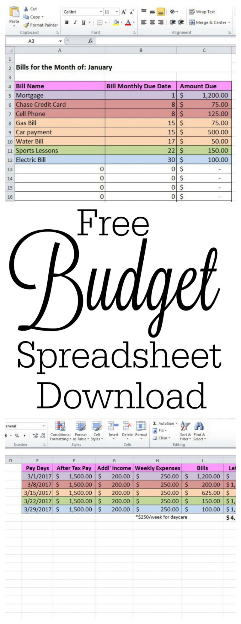 Free Budget Spreadsheet and How to Keep Track of Passwords