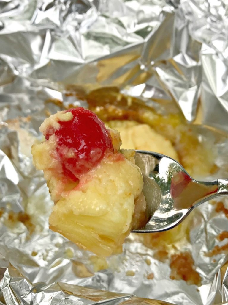 Grilled Pineapple Upside Down Cobbler