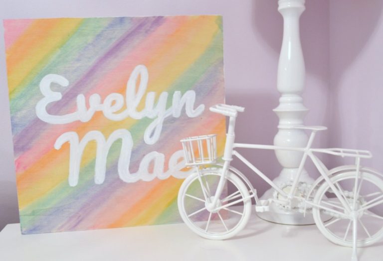 rainbow nursery sign