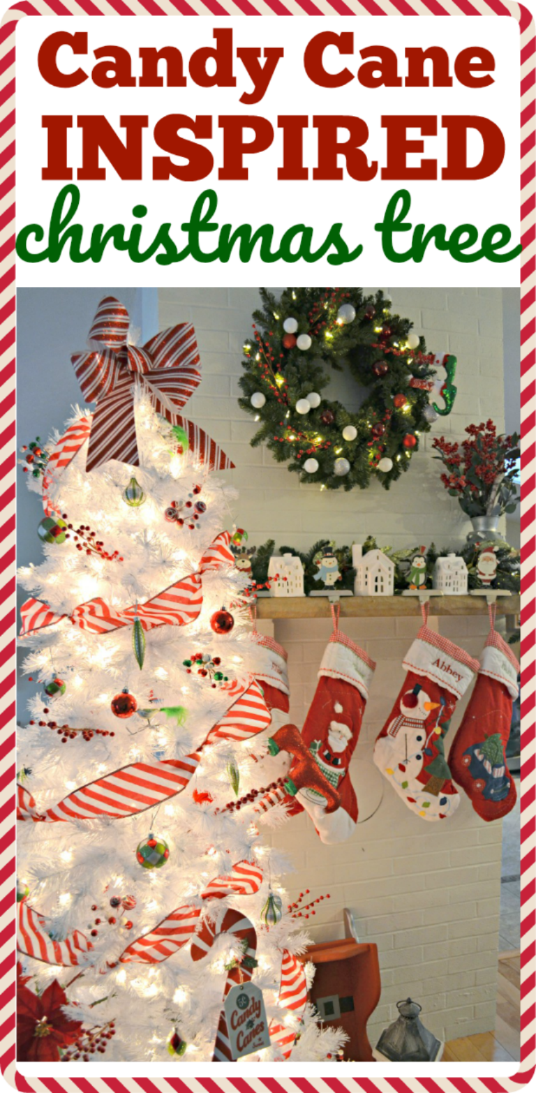Candy Cane Inspired Christmas Tree - The Cards We Drew