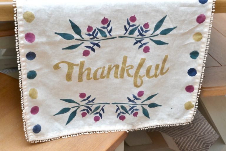 Stenciled Thanksgiving Table Runner