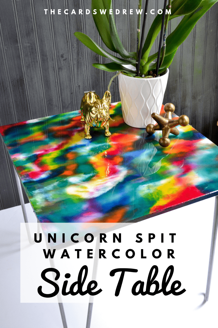 Unicorn Spit Watercolor Side Table The Cards We Drew