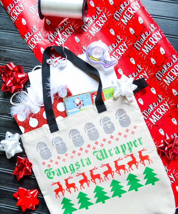 gangsta wrapper holiday gift bag