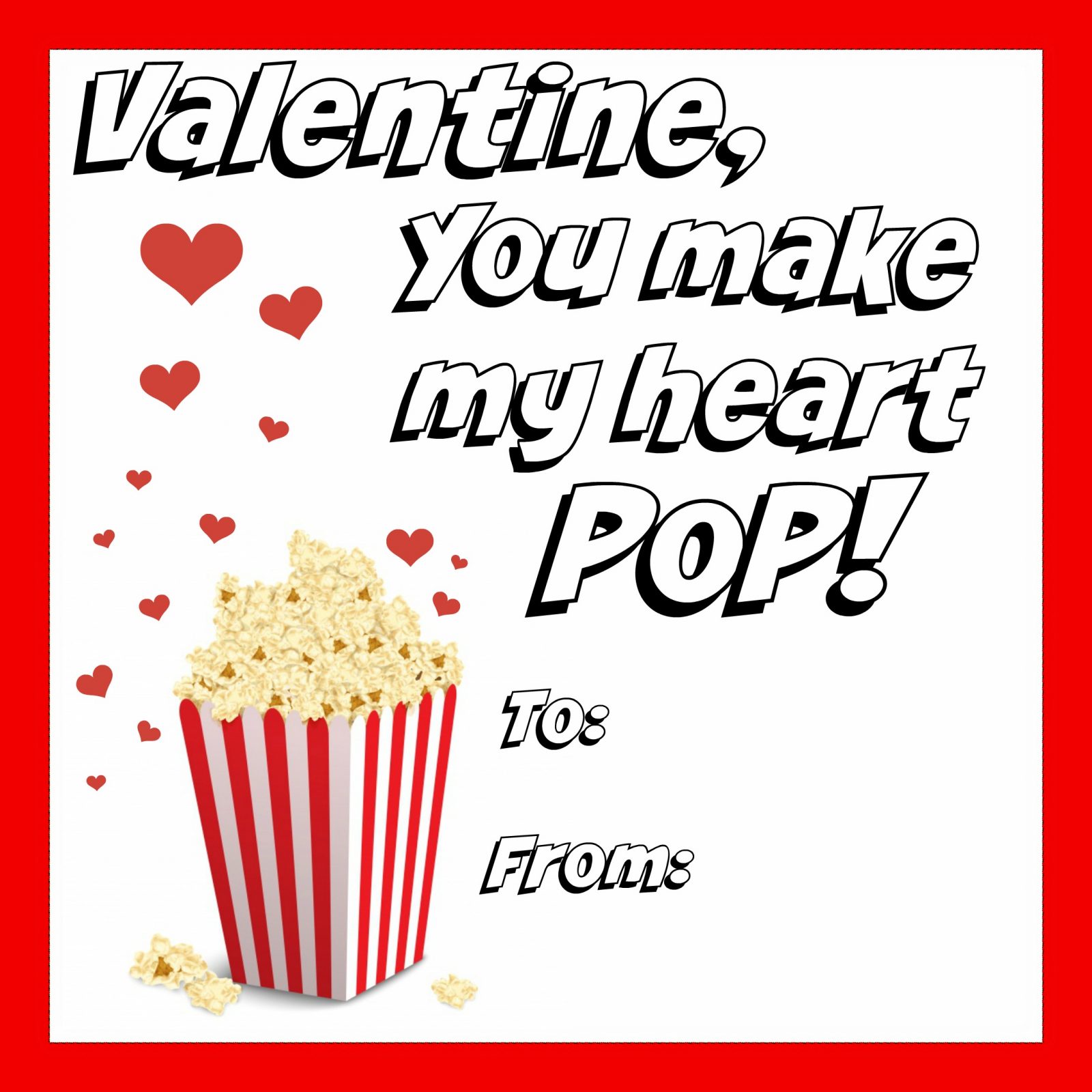 Popcorn Valentine The Cards We Drew