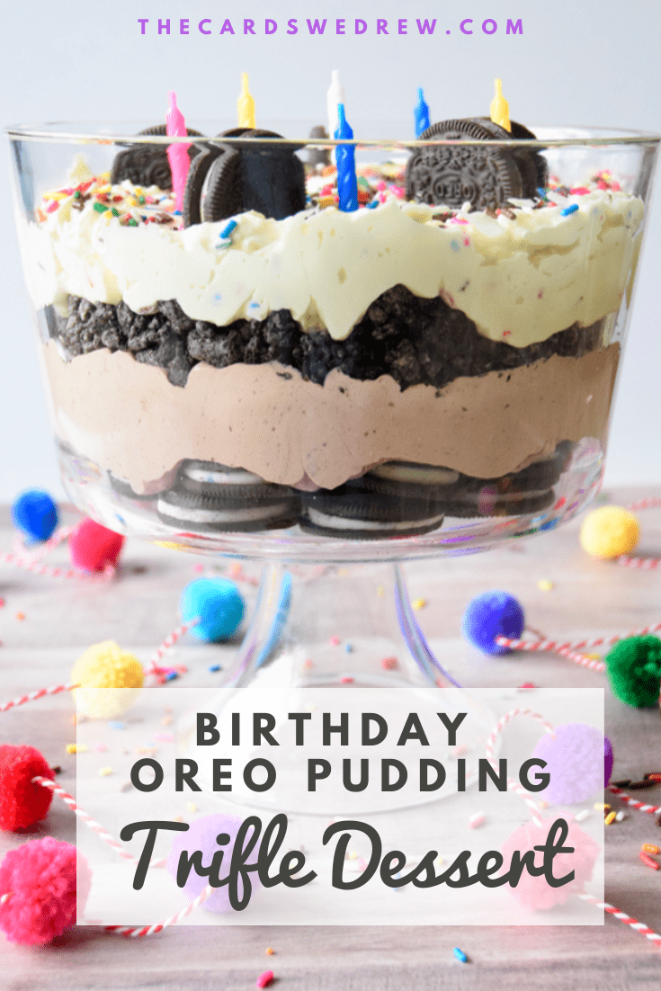 Birthday Oreo Pudding Trifle Dessert Recipe