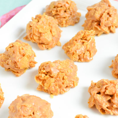 No Bake Peanut Butter Cookies with Corn Flakes