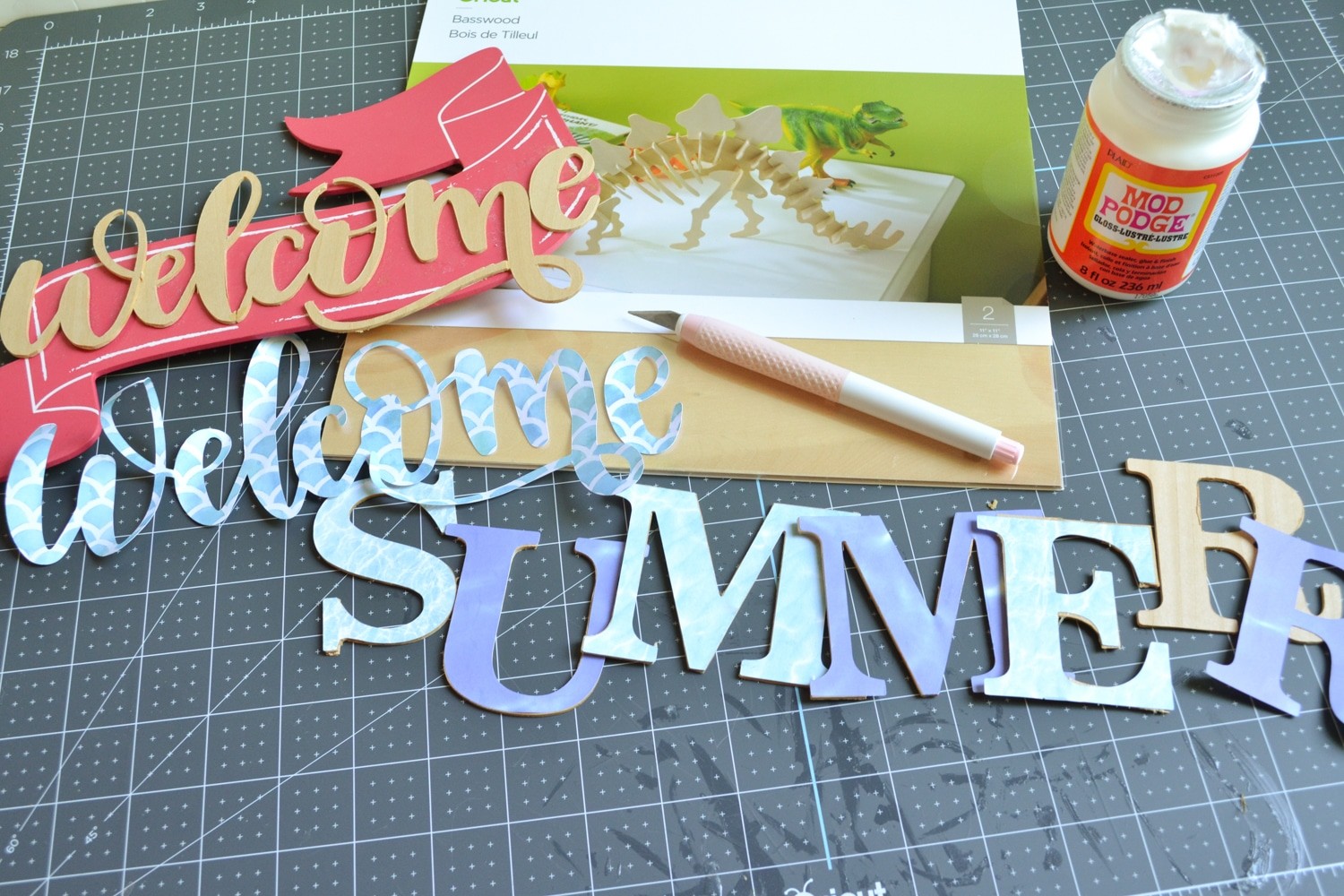 Cut Basswood with Cricut Knife Blade + Create a Welcome Sign