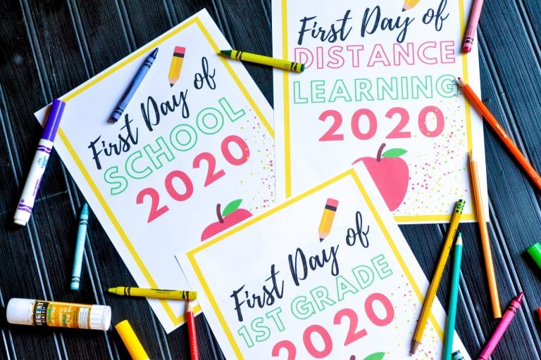 First Day of School 2020 Free printables