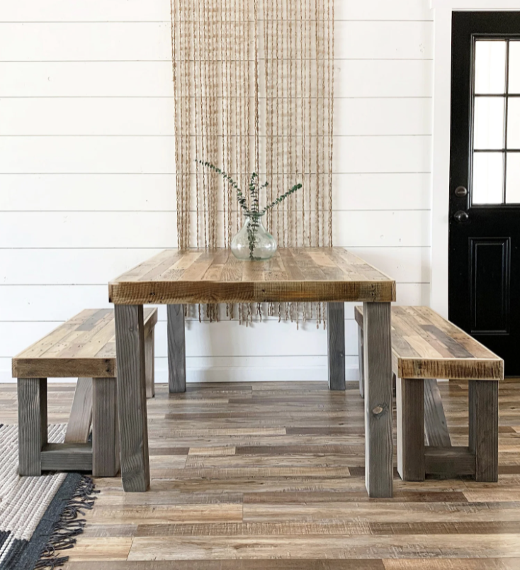 reclaimed wood farm table