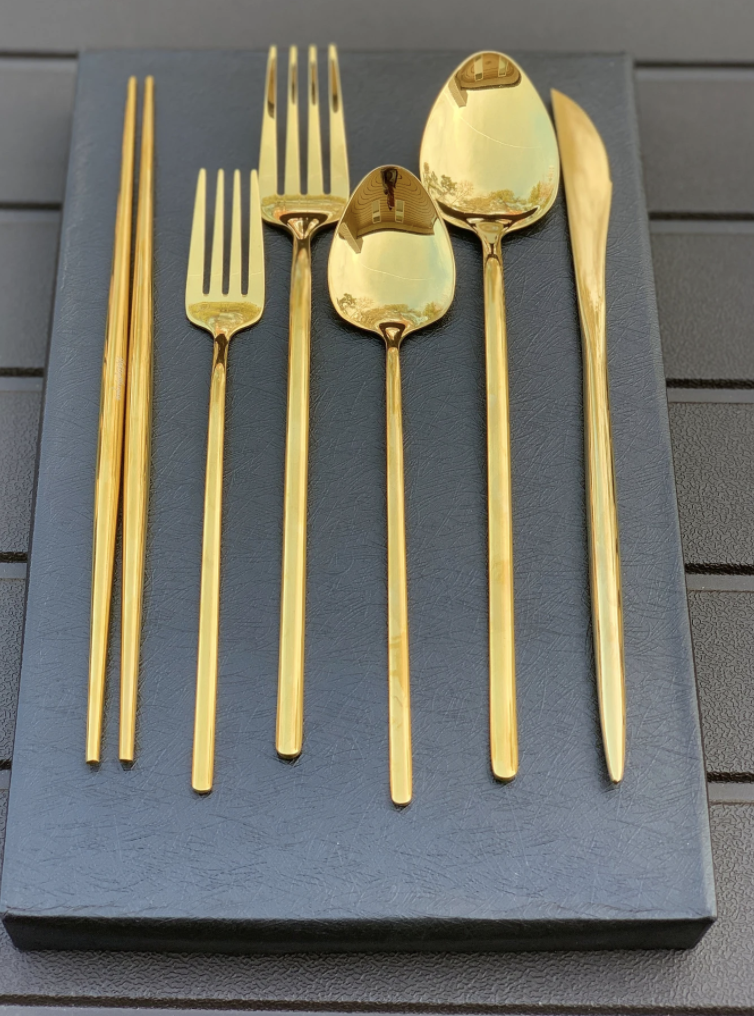 gold utensils