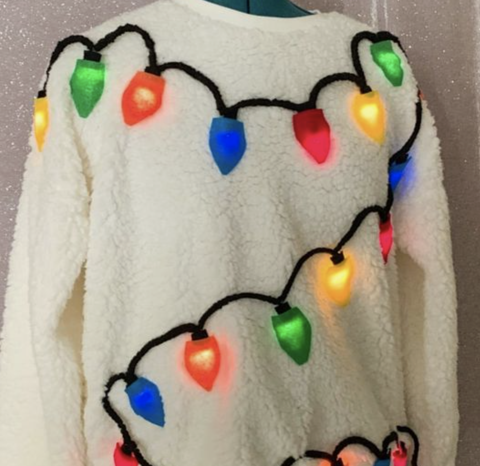 christmas lights sweater