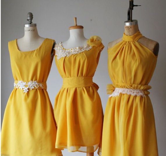 pink and yellow bridesmaid dress