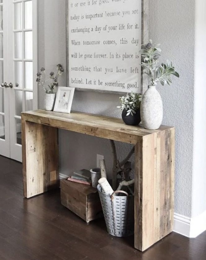 wooden entryway table